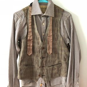 Scotch & Soda shirt vest bow tie combo